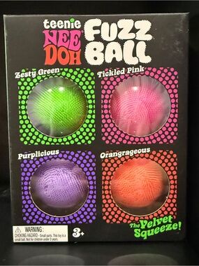 NWT Schylling NeeDoh Velvet Squeeze Fuzz Ball Fidget Squeeze Toy 4 In A Pack